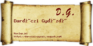 Daróczi Győző névjegykártya